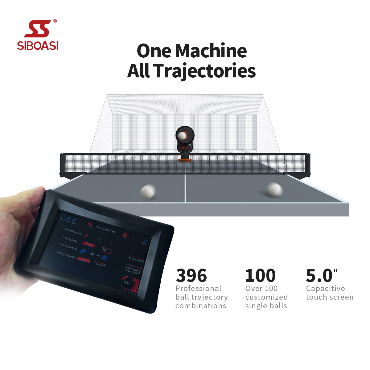 Siboasi P2300 Professional Table Tennis Robot Indoor Sports PingPong Ball Shooting Machine Factory Direct Sale